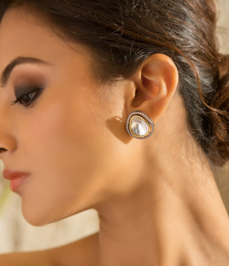 Silver & Gold Zirconia Earring Studs