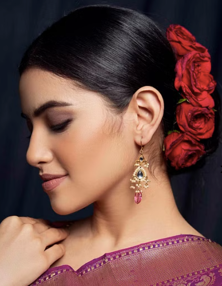 Kundan Tourmaline Drop Earrings