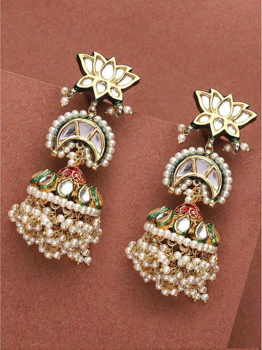 Kamal Kundan Pearls Jhumkis